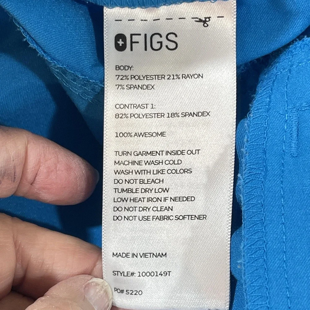 FIGS Scrub Pants Mens Large‎ Tall Blue Tech Collection Drawstring Style 1000149T